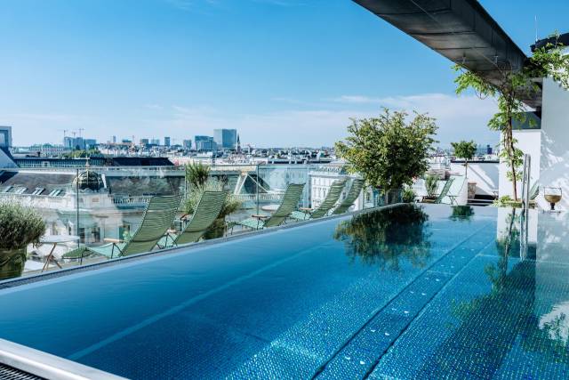 Grand Ferdinand Hotel. One of the few offering a pool in the city center! Courtesy of the hotel's website.