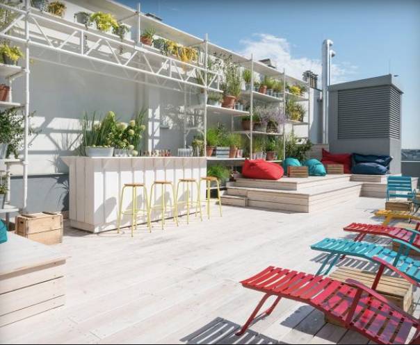 The roof of the Ruby Marie Hotel. 