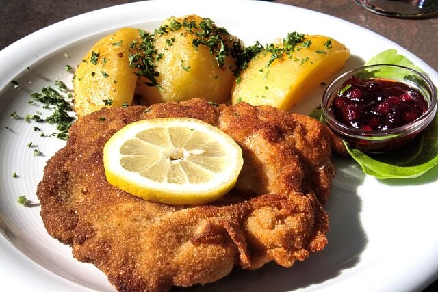 Viennese schnitzel dish