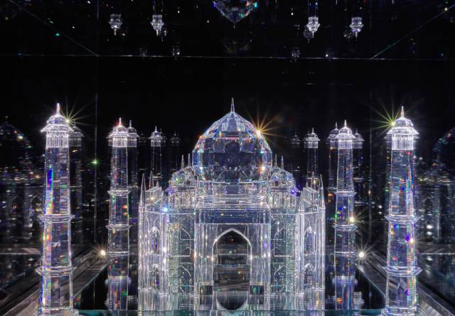 A display made of crystals in the Swarovski Crystal World. Courtesy of Swarovski