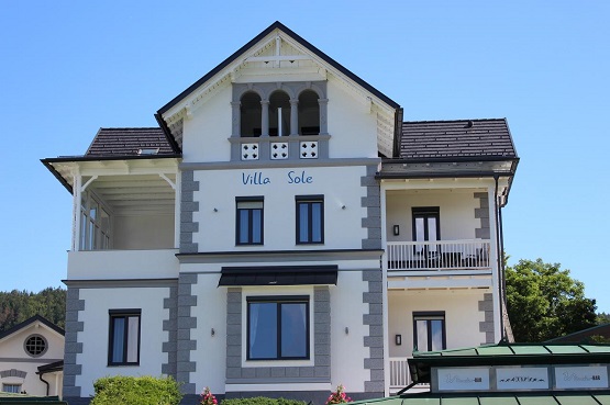 The exterior of the beautiful Villa Sole building