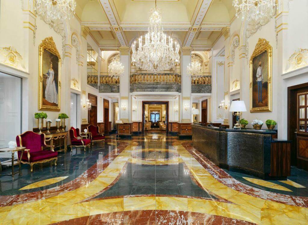 The magnificent lobby of the Imperial Hotel. Courtesy of Booking.com