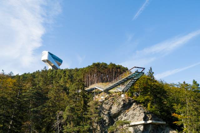 Observation deck at the foot of the Olympic ski jump. Courtesy of Innsbruck Tourismus