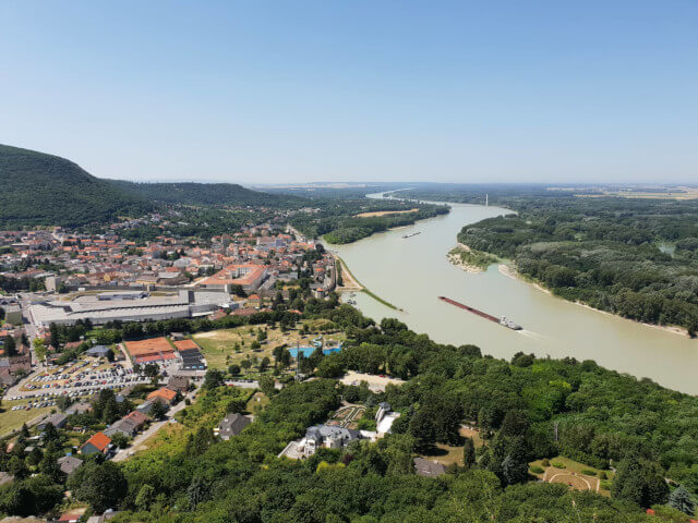 The wonderful view of the Danube and the town