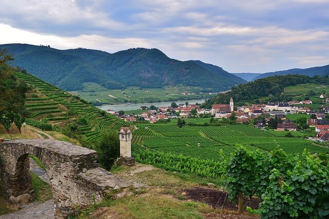 Picturesque villages among vineyards in the Wachau Valley